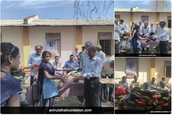AniruddhaFoundation-Old is Gold-Distribution of clothes by Amalner, Chopda Centres-Featured image